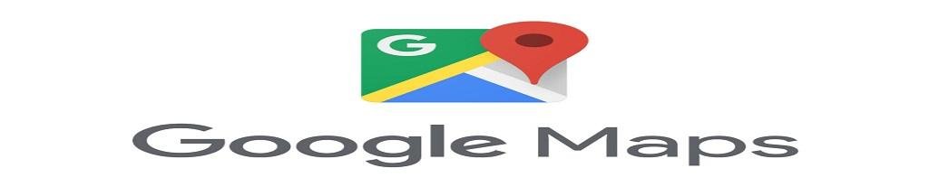 Google Maps logo with a multicoloured map icon and a red location pin.